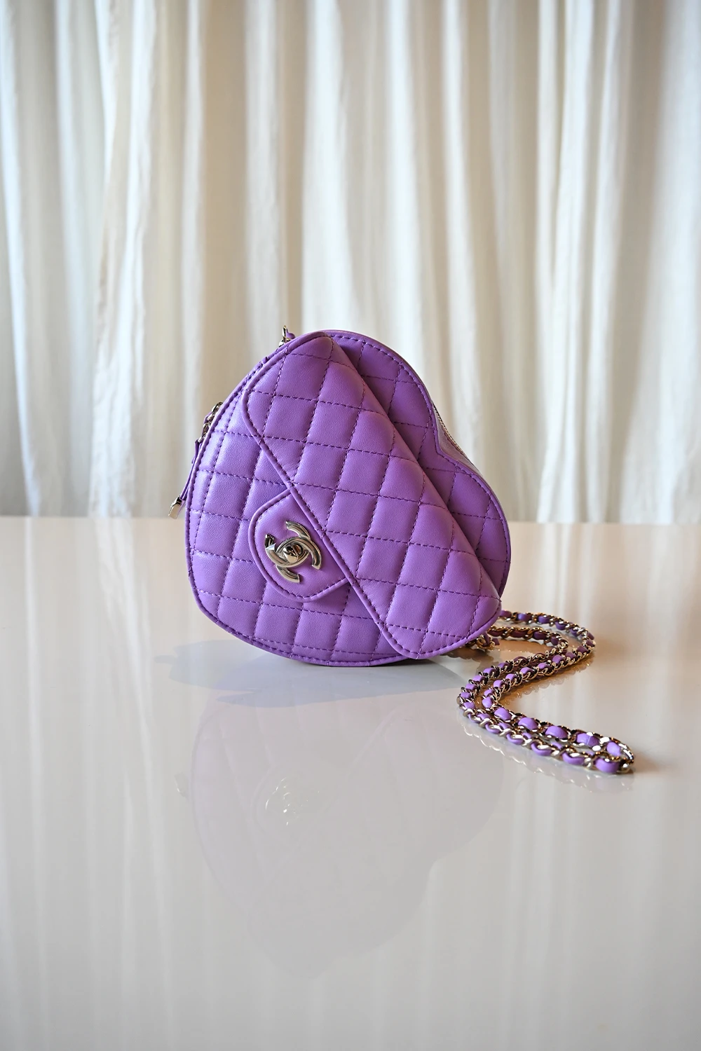 Chanel Heart Bag Large | Purple