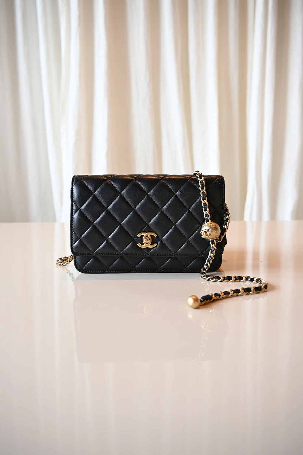 Chanel Wallet On Chain pearl crush | black