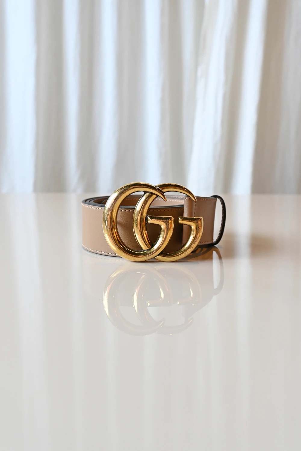 Gucci GG Marmont wide belt | Beige