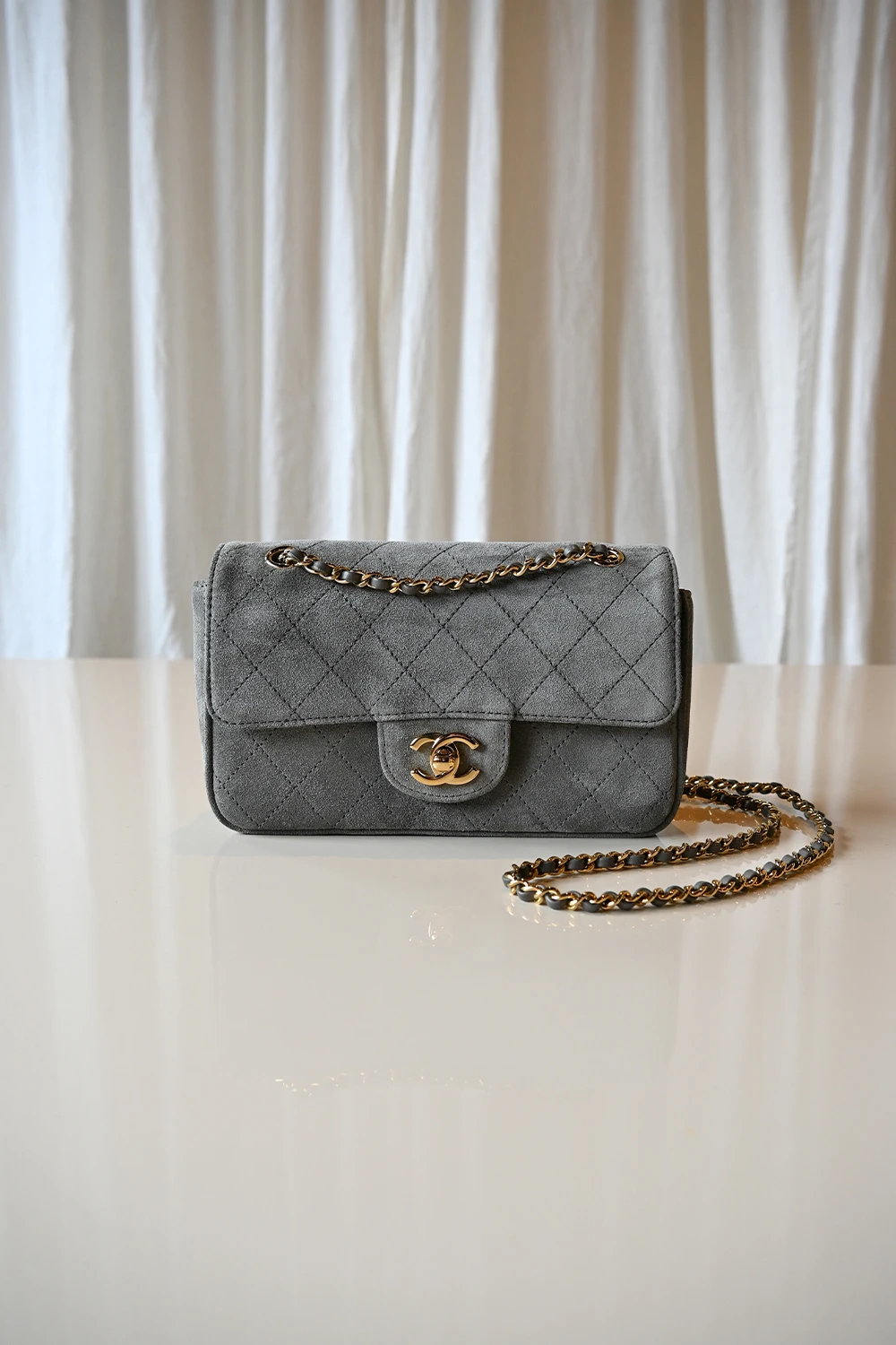 Chanel Mini flap bag 26B | Grey