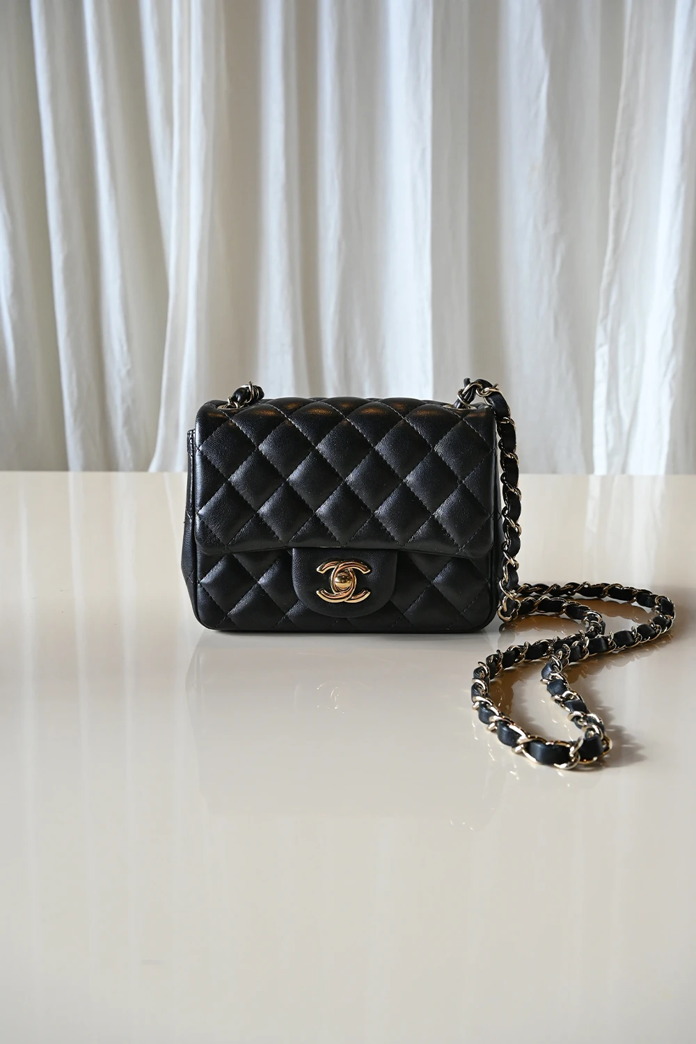 Chanel Mini Square flap bag | black